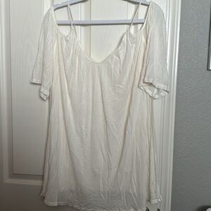 White/Cream off the shoulders mini dress